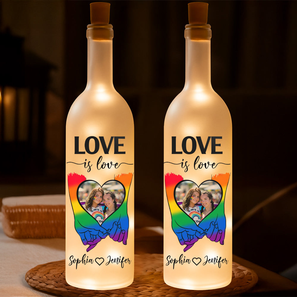 Rainbow Love - Personalized Bottle Lamp