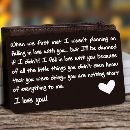 When We First Met - Personalized Aluminum Wallet Card