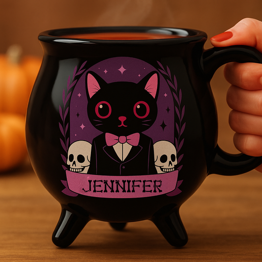 Cute And Spooky - Gift For You, Friend, Your Favourite Witch - Personalized Cauldron Coffee Mug