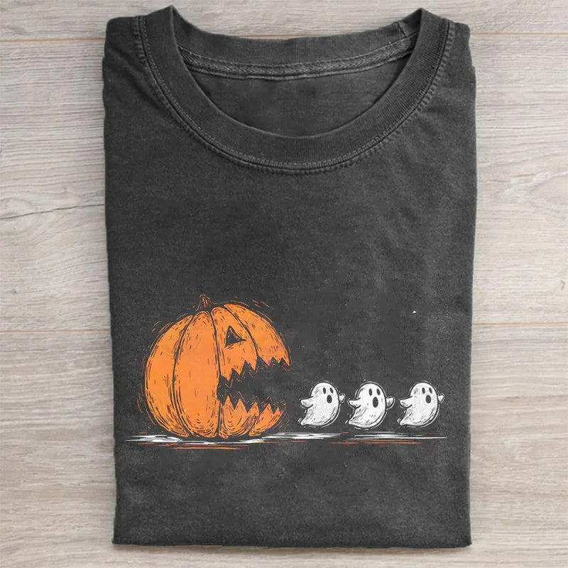 Halloween Pumpkin Chasing Ghost - Halloween Shirt