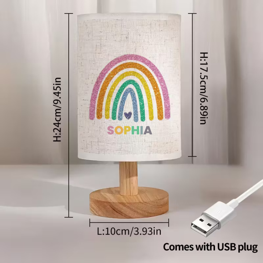 Cute Night Light for Nursery, Kids Room & Bedroom Decor -  Personalized Fabric Lamp