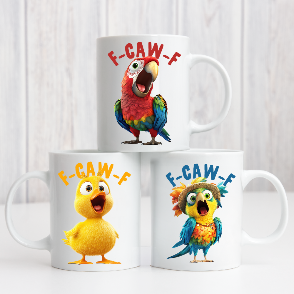 [test] Funny Mug - F-Caw-F Crow Joke - Gift For Coworkers, Friends - Personalized Mug