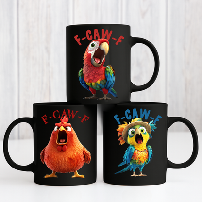 Funny Mug - F-Caw-F Crow Joke - Gift For Family Members, Coworkers, Friends - Personalized Mug