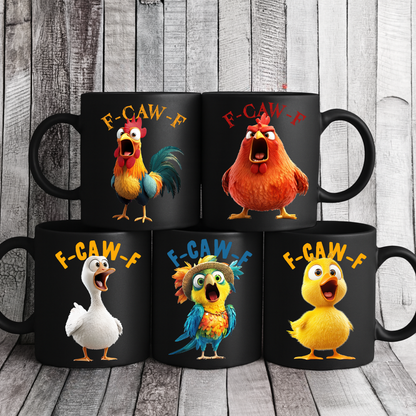 Funny Mug - F-Caw-F Crow Joke - Gift For Family Members, Coworkers, Friends - Personalized Mug
