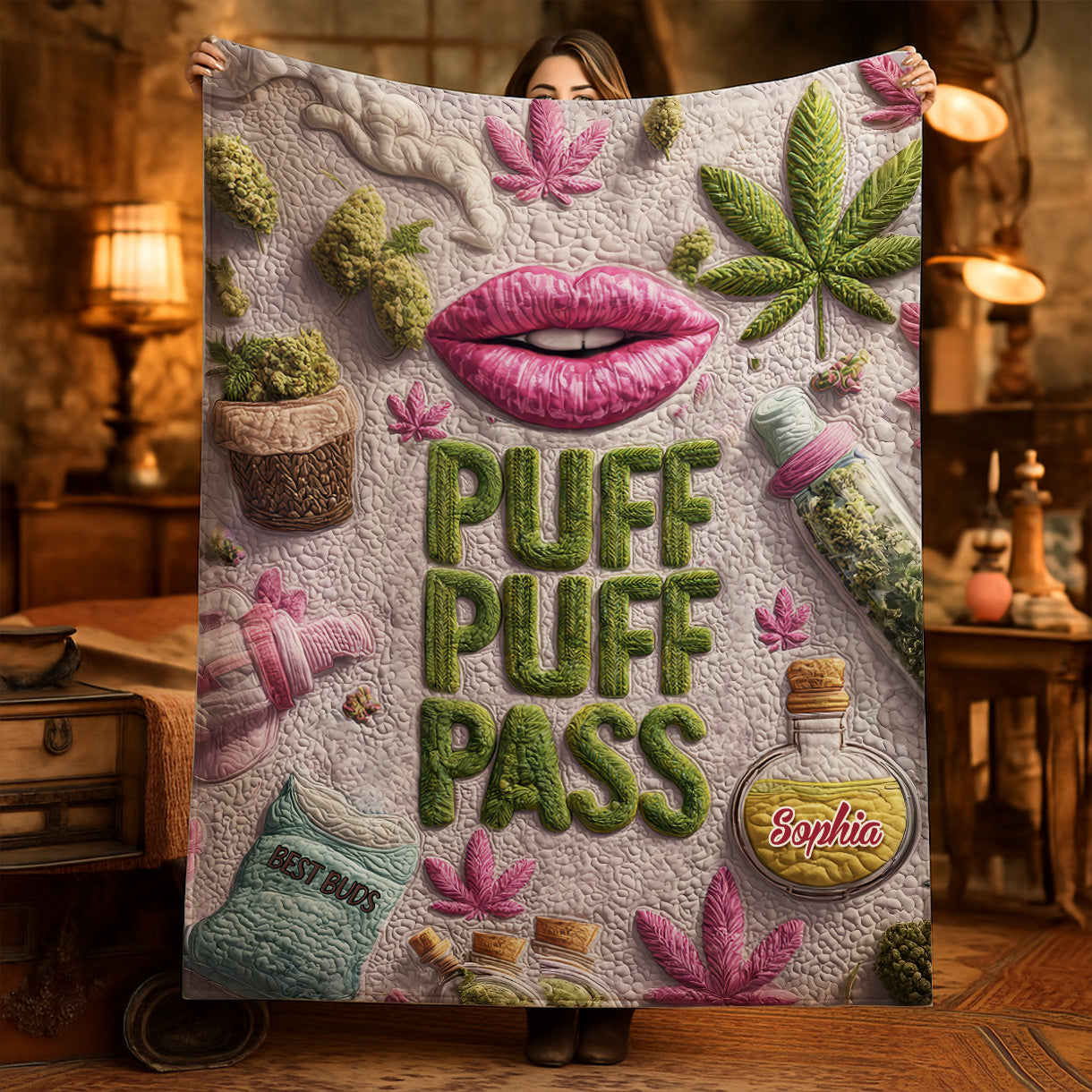 Puff Puff Pass - Personalized Blanket