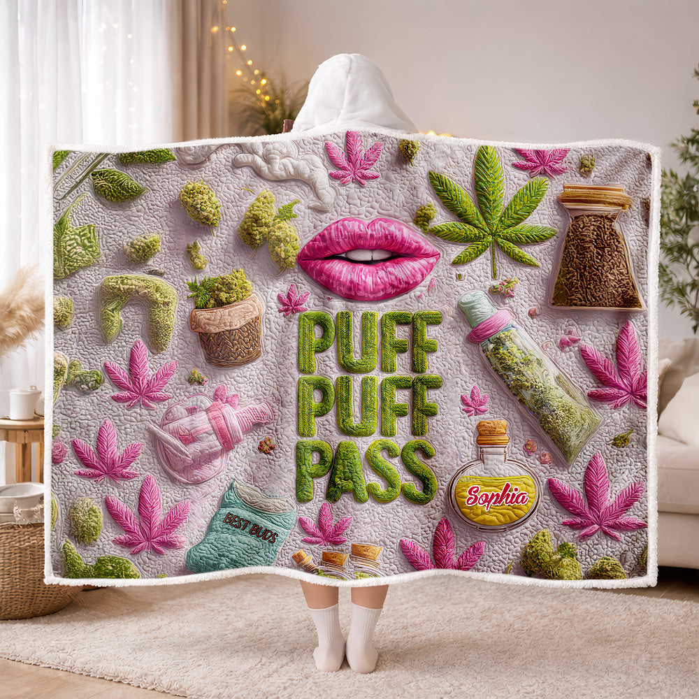 Puff Puff Pass - Personalized Wearable Hooded Blanket