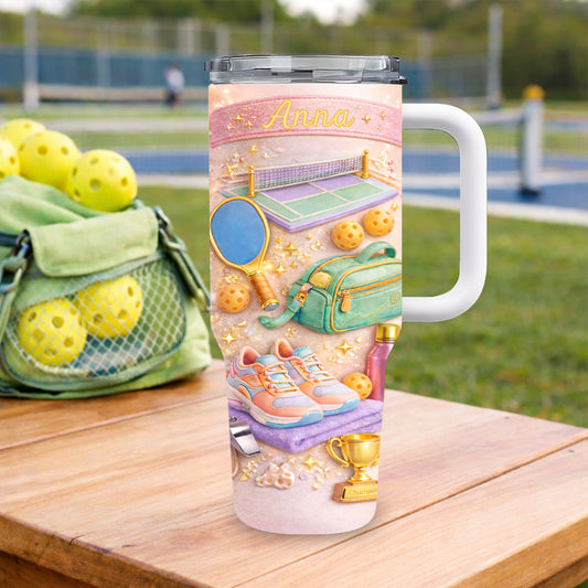Pickleball Lover - Gift for Pickleball Squad, Team & Besties - Personalized 40oz Tumbler With Straw
