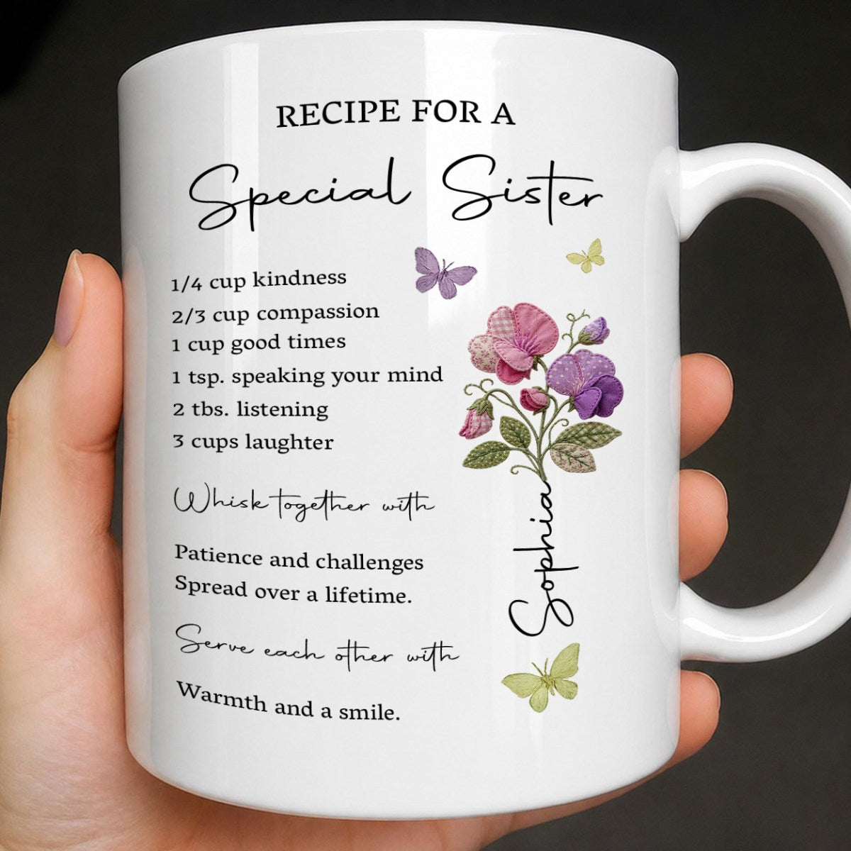 Recipe For A Special Sister - Personalized Custom Coffee - Mug Gift For Sister