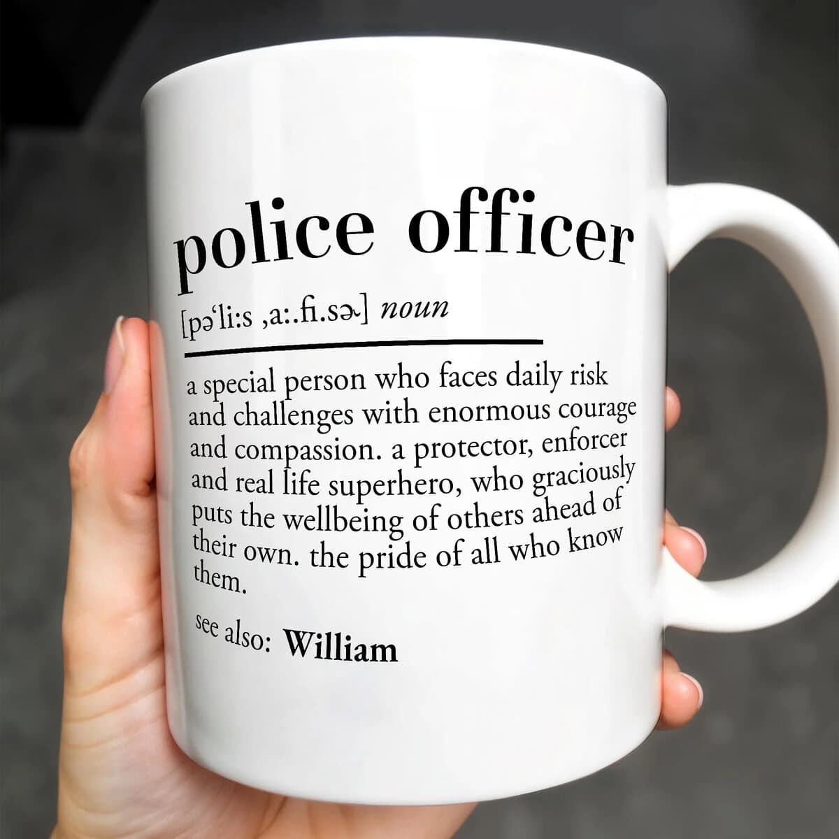 Police Officer Definition - Personalized Custom Coffee Mug - Gift For Police Officers