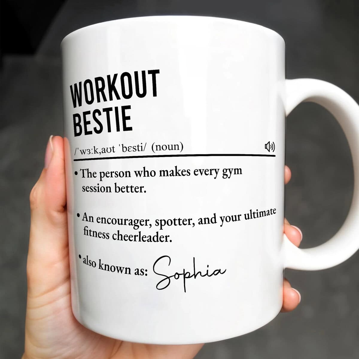 Workout Bestie The Person Who Makes Every Gym Session Better Mug - Personalized Coffee Mug - Gift For Gym Lovers