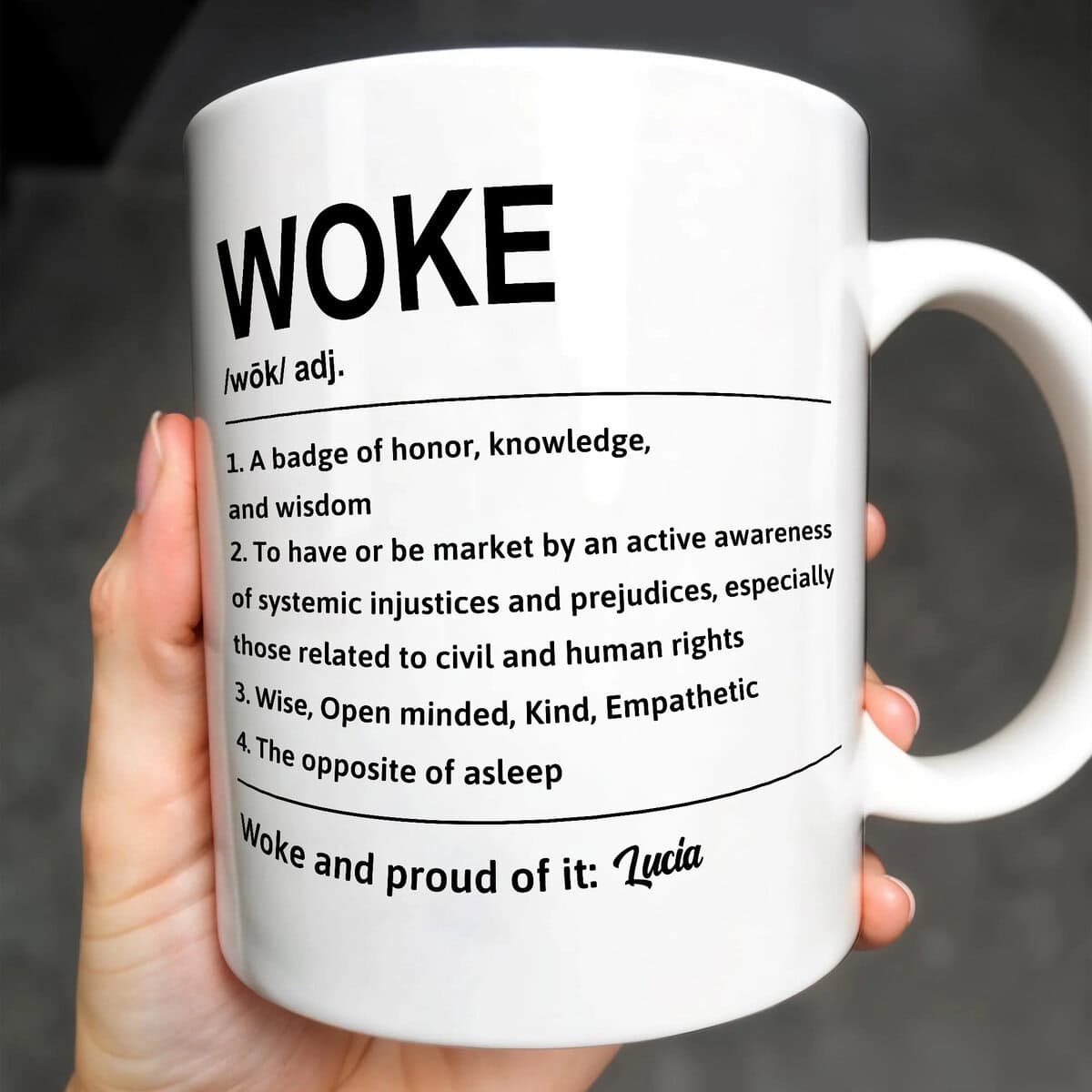 Woke A Badge Of Honor, Knowledge, And Wisdom - Personalized Coffee Mug - Gift For Social Activists