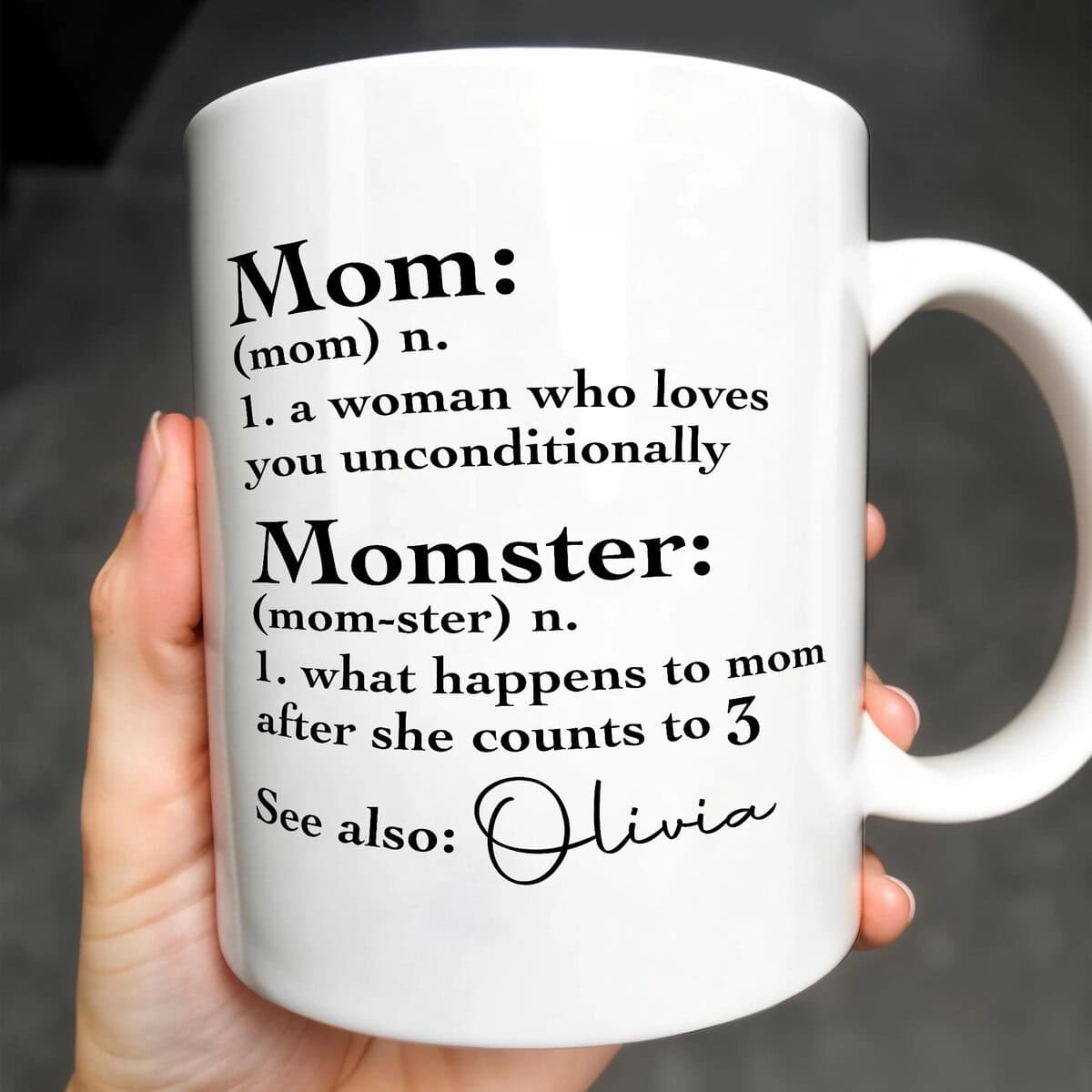 Mom Definition Momster - Personalized Mug Gift - For Mothers Day