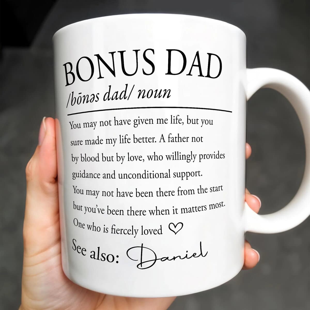 Bonus Dad Definition - Personalized Mug - Gift For Step Dad And Family