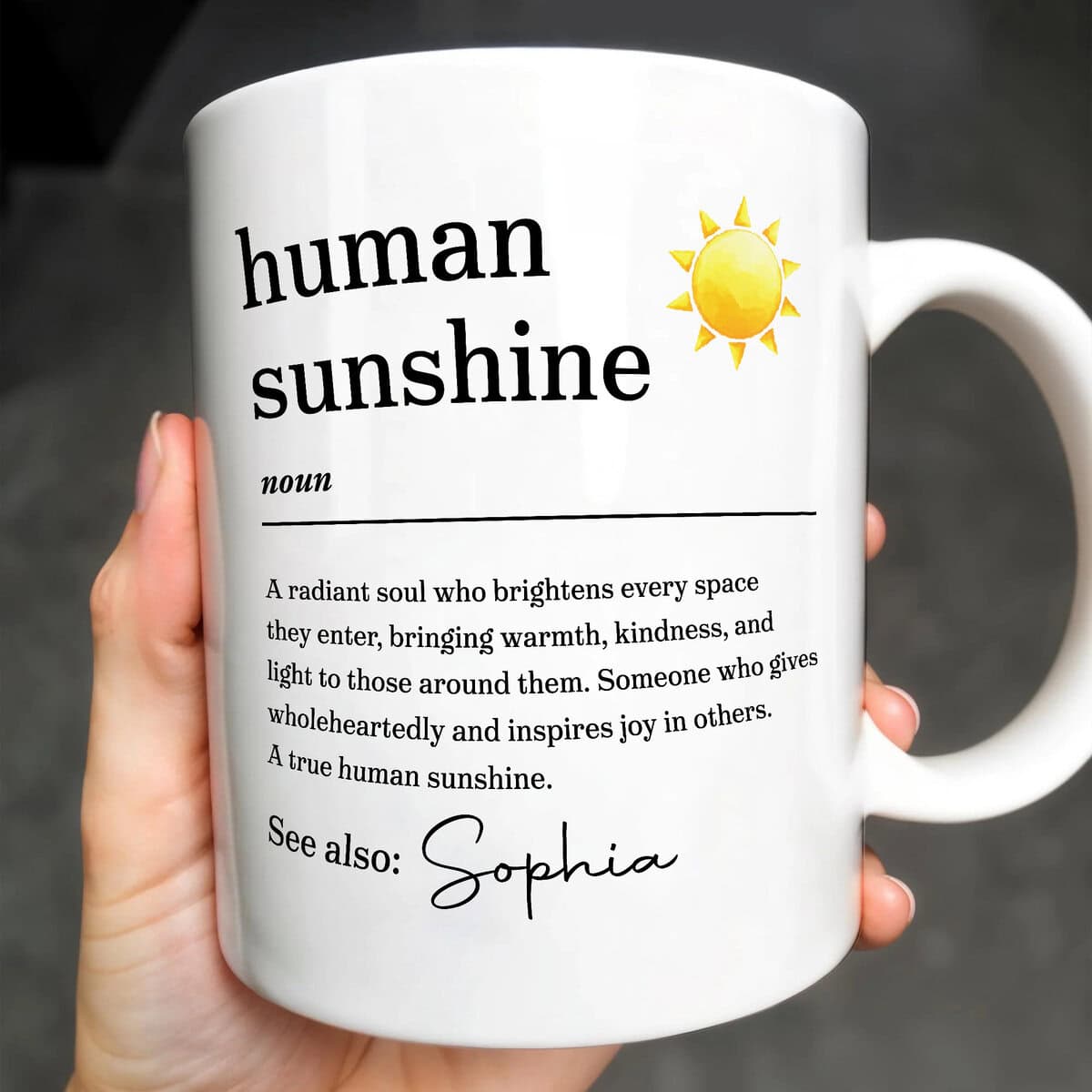 Human Sunshine - Personalized Coffee Mug - Gift For Bestie And Teachers