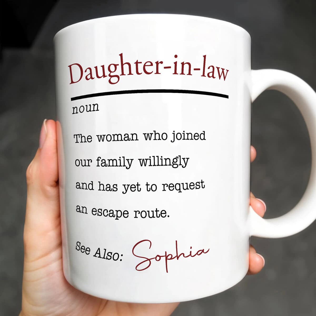 Daughter In Law Joined Our Family - Personalized Coffee Mug - Gift For Her