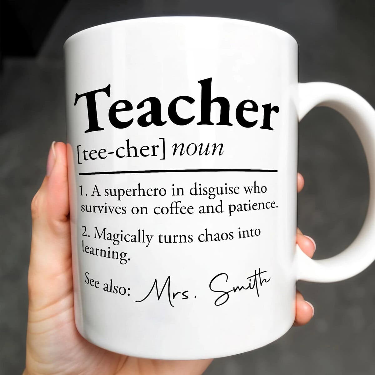 Teacher Definition - Personalized Coffee Mug - Gift For Teachers
