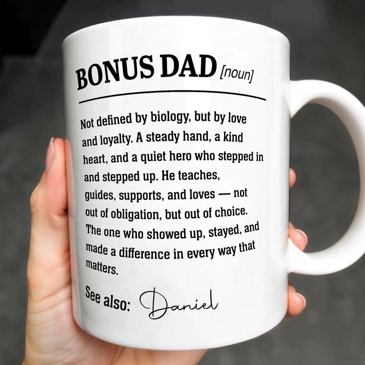 Bonus Dad Noun, Personalized Custom Coffee Mug, Gift For Stepdads