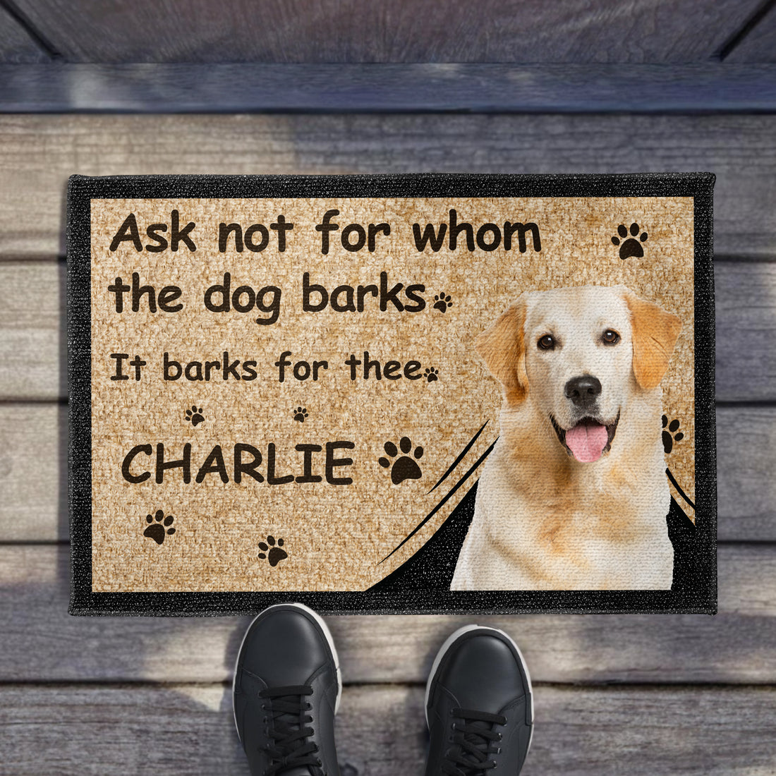 Ask Not For Whom The Dog Barks - Personalized Doormat - Gift For Dog Lovers