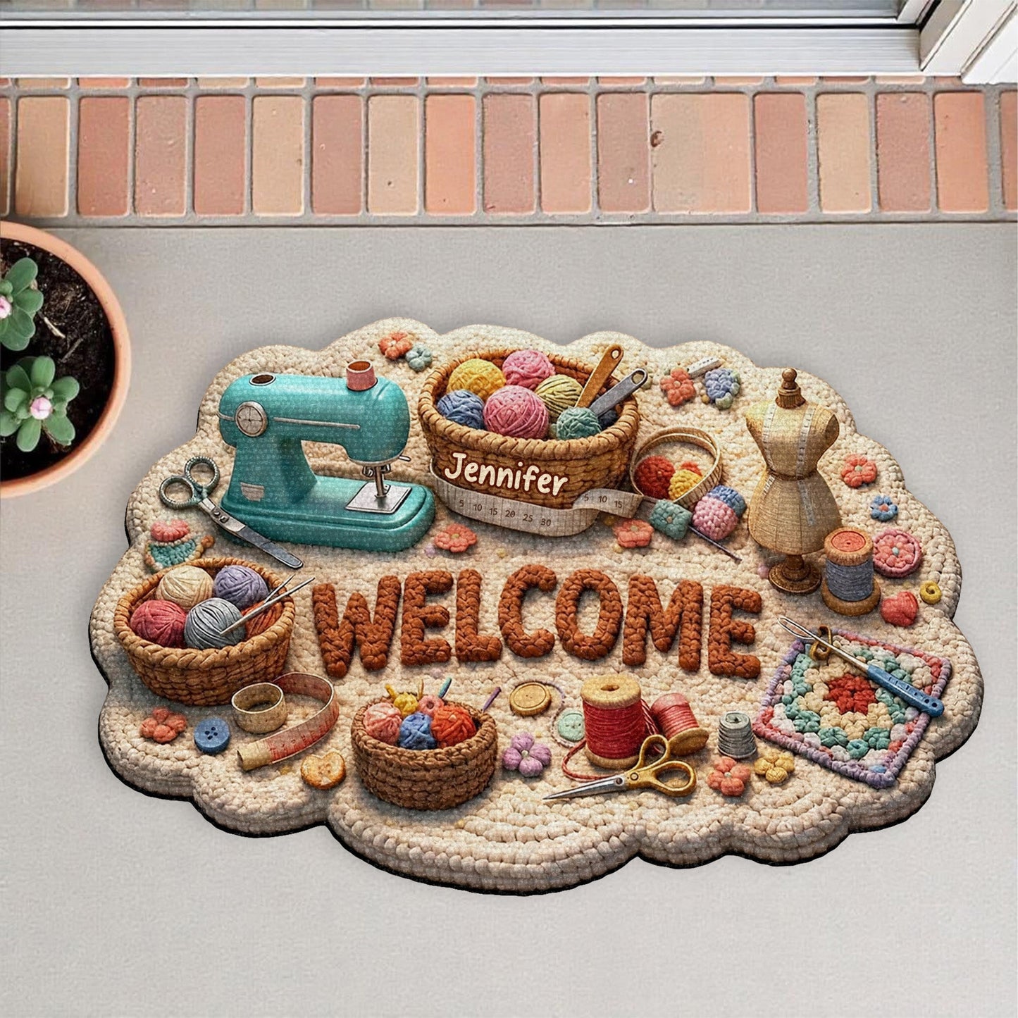 Welcome - Personalized Doormat - Gift For Craft Enthusiasts