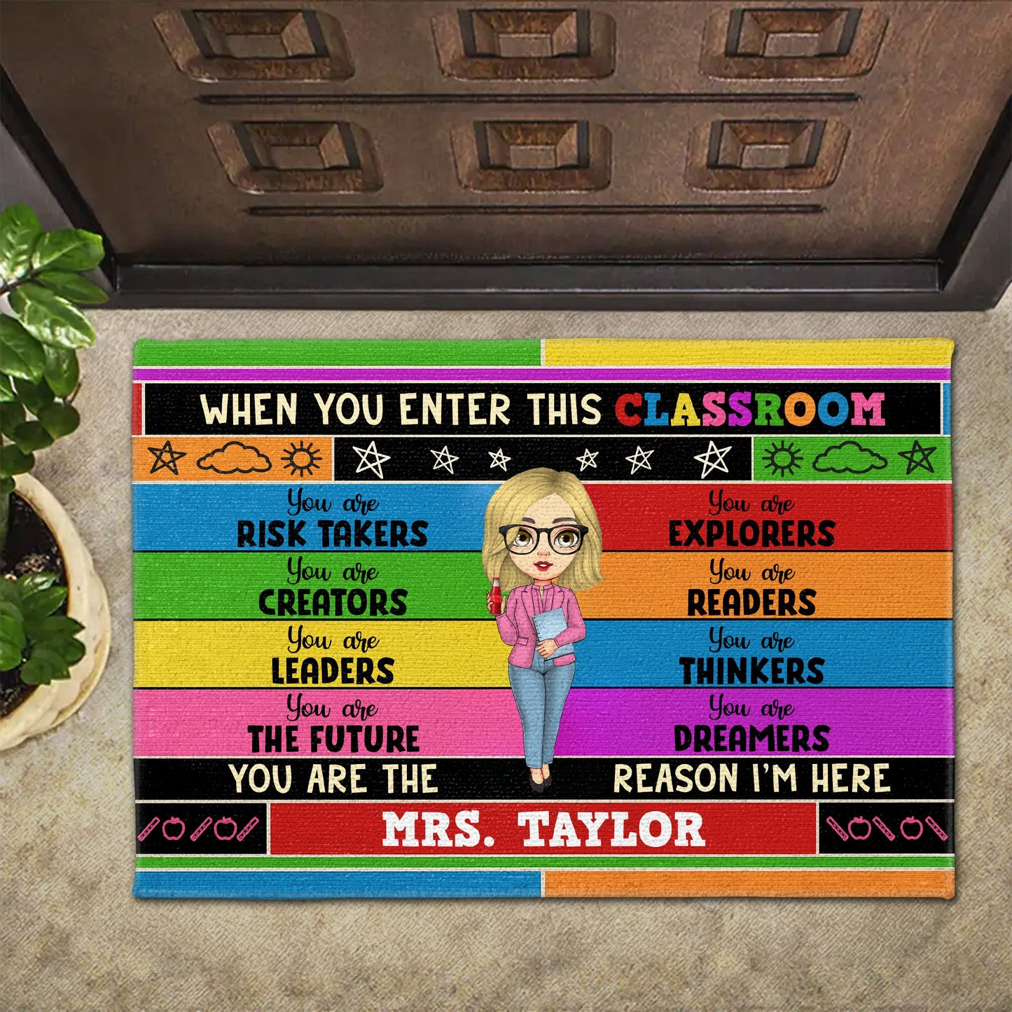 When You Enter This Classroom - Personalized Doormat - Gift For Teachers