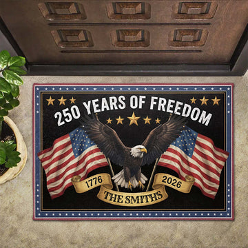 250 Years Of Freedom - Personalized Doormat - Gift For Patriotic Families-Myprintsy