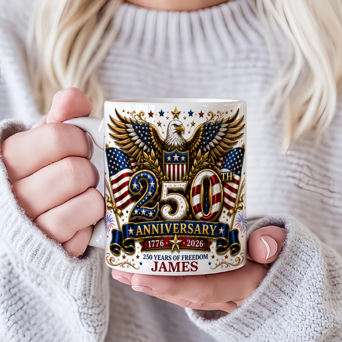 250th Anniversary 250 Years Of Freedom - Personalized Ceramic Mug-Myprintsy