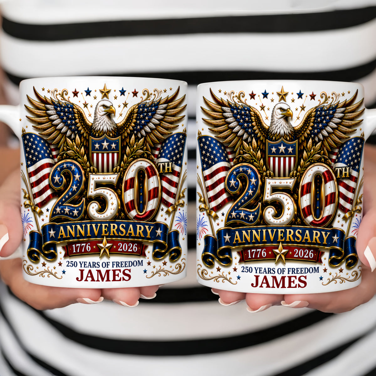250th Anniversary 250 Years Of Freedom - Personalized Ceramic Mug-Myprintsy