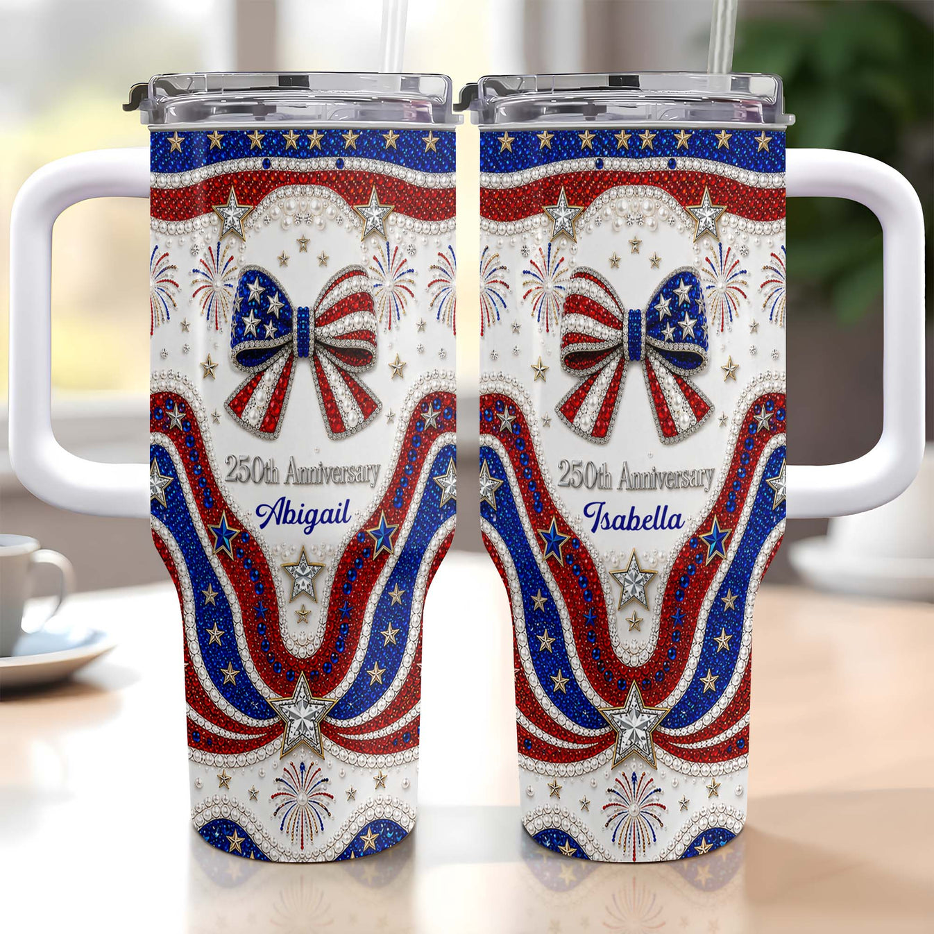 250th Anniversary - Personalized 40oz Tumbler With Straw - Gift For Patriotic Lovers-Myprintsy