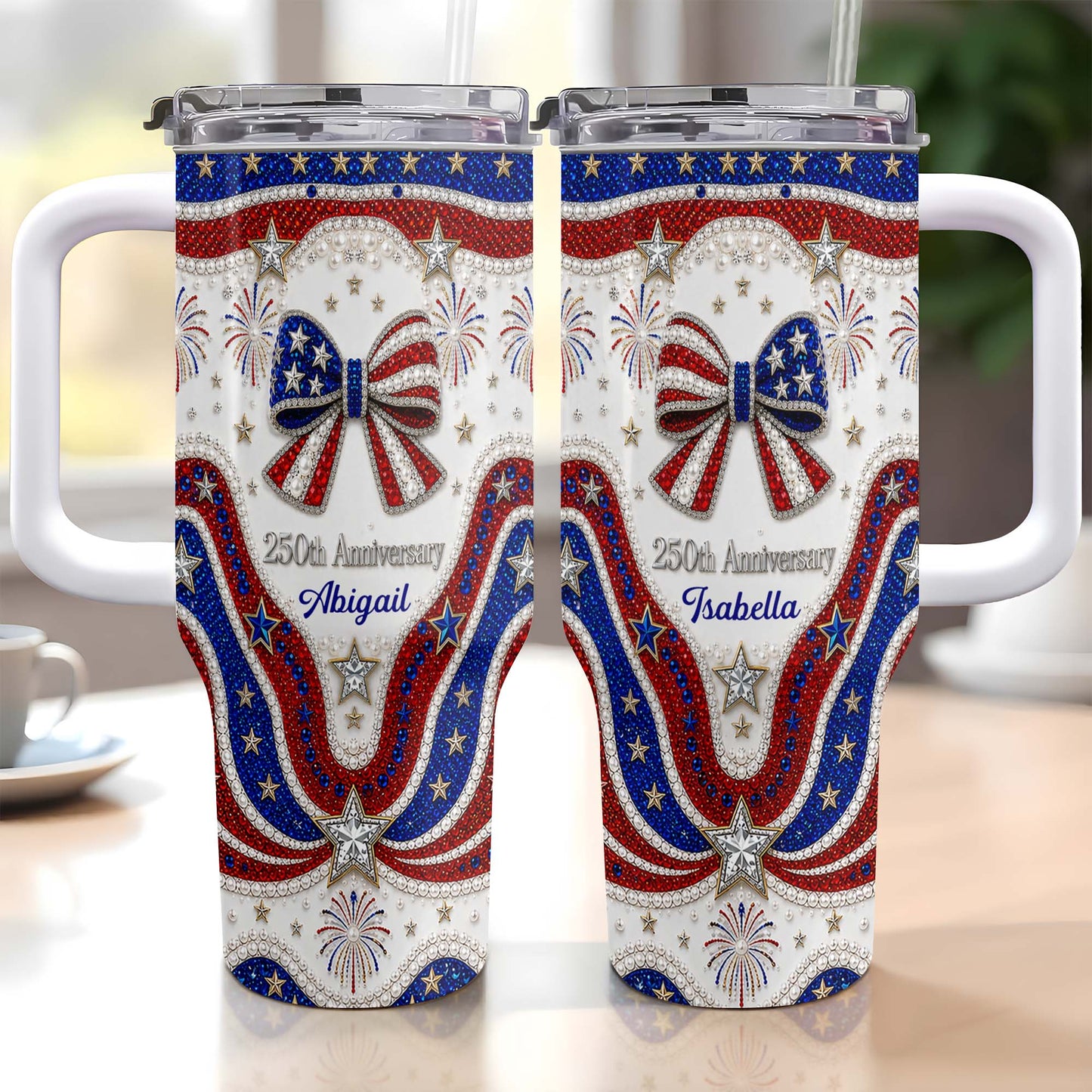 250th Anniversary - Personalized 40oz Tumbler With Straw - Gift For Patriotic Lovers-Myprintsy