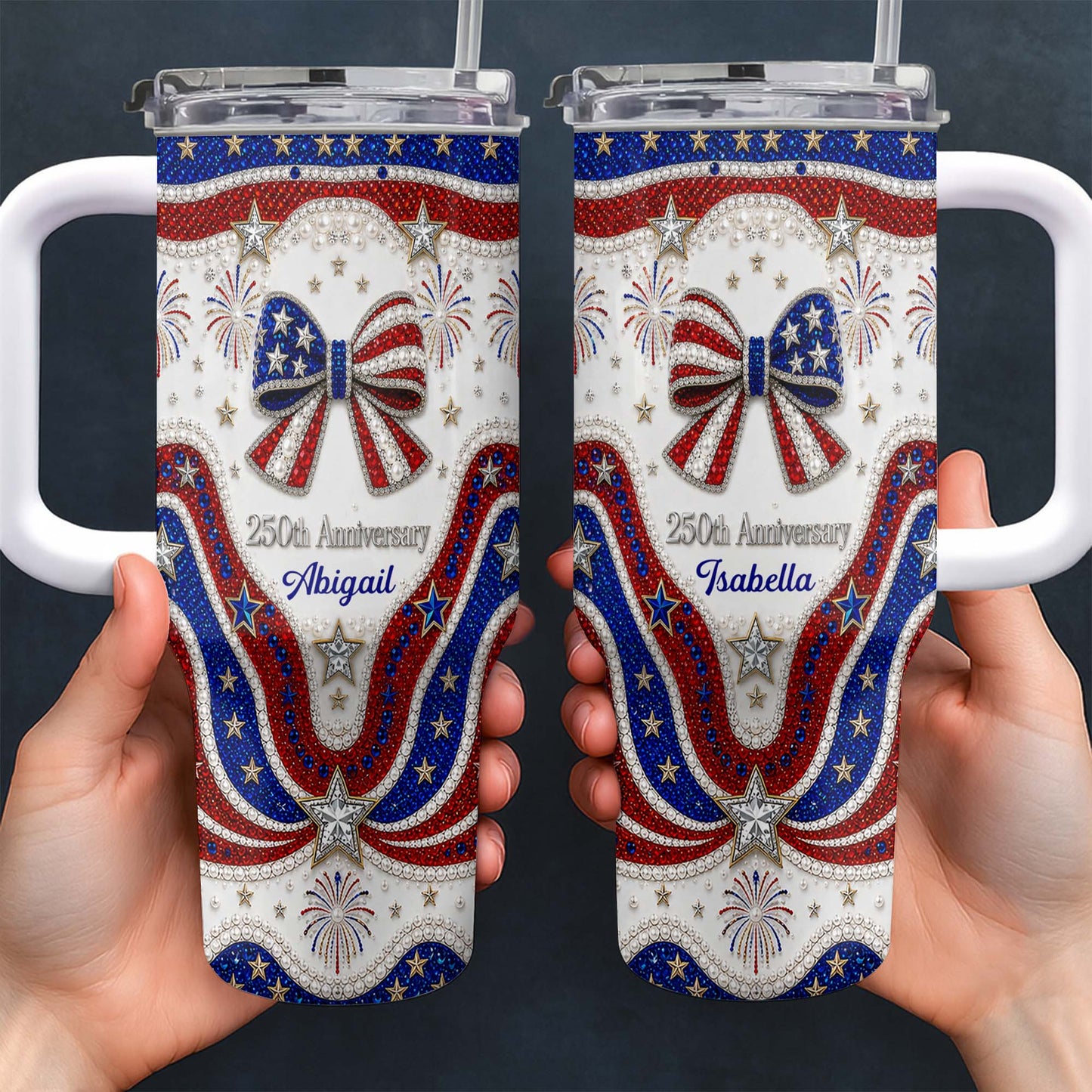 250th Anniversary - Personalized 40oz Tumbler With Straw - Gift For Patriotic Lovers-Myprintsy