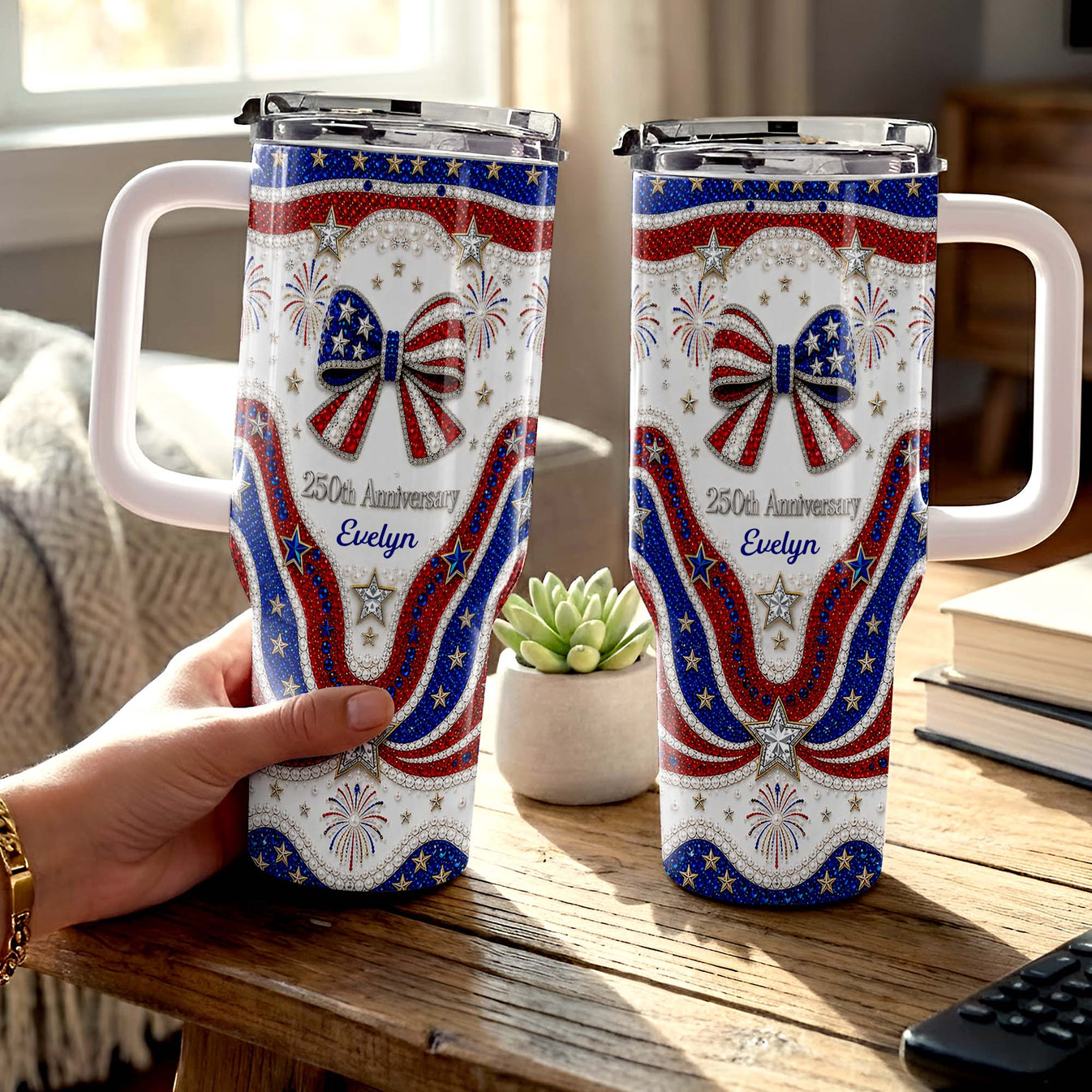 250th Anniversary - Personalized 40oz Tumbler With Straw - Gift For Patriotic Lovers-Myprintsy