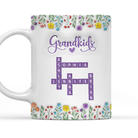 Love My Grandkids Crossword - Personalized 3D Mug
