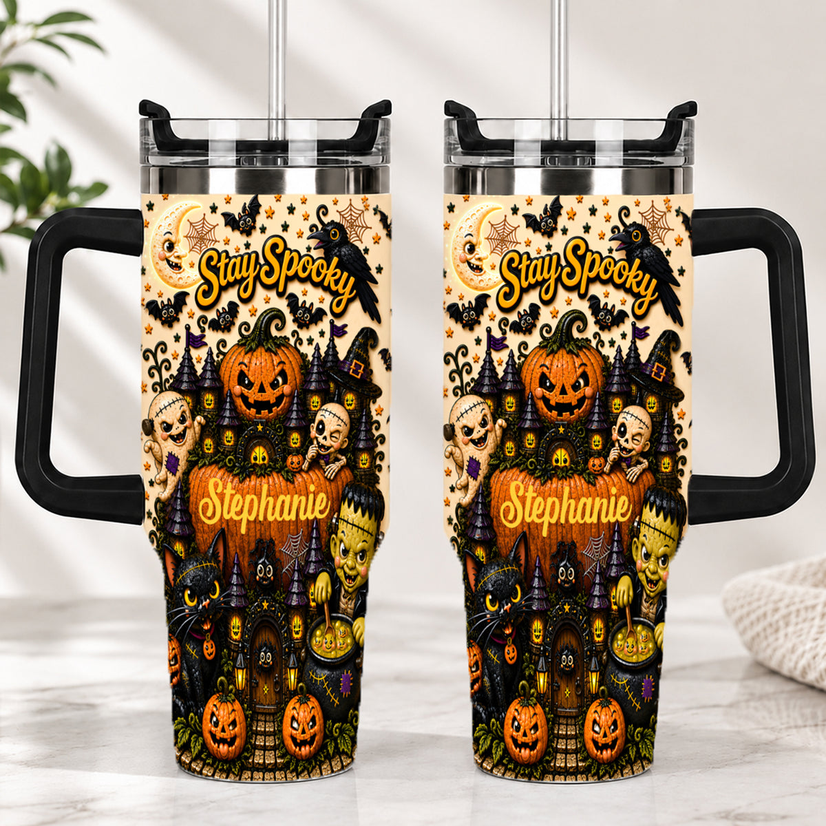 Stay Spooky - Personalized Halloween Accent Mug - Halloween Gifts For Kids, Family Members, Friends