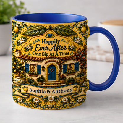 Happily Ever After Starts Here - Personalized Accent Mug