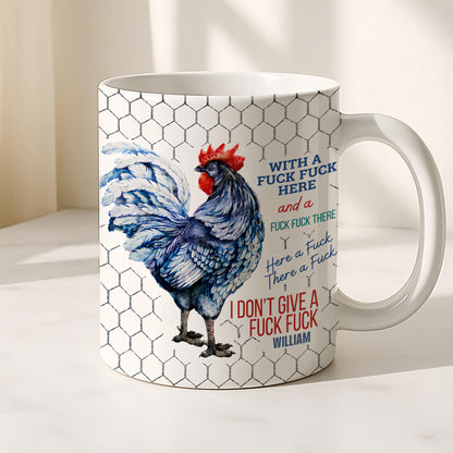 With A Fck Fck Here - Personalized Ceramic Coffee Mug