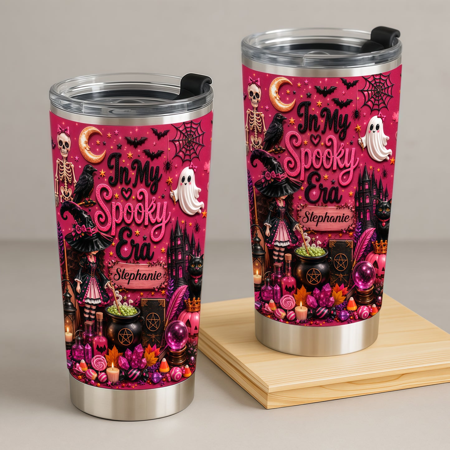 In My Spooky Era - Personalized Pink Halloween Tumbler Cup