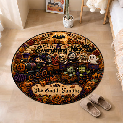 Pumpkin Spice & Everything Nice - Personalized Halloween 3D Custom Shaped Rug