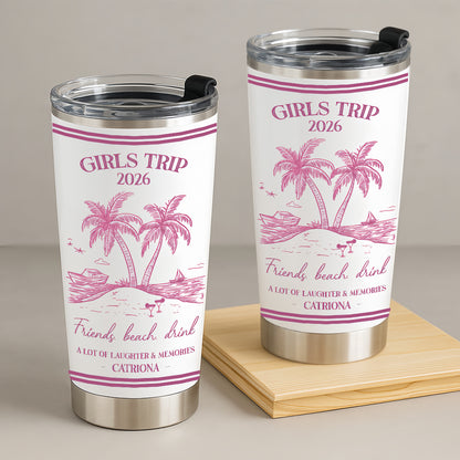 Girls Trip Summer Time - Personalized Tumbler Cup, Girls Trip Gifts