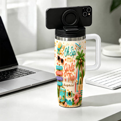 Oh Sip! It's a Girls' Trip - Personalized 40oz Travelling Tumbler with Straw - Girls Trip Gifts