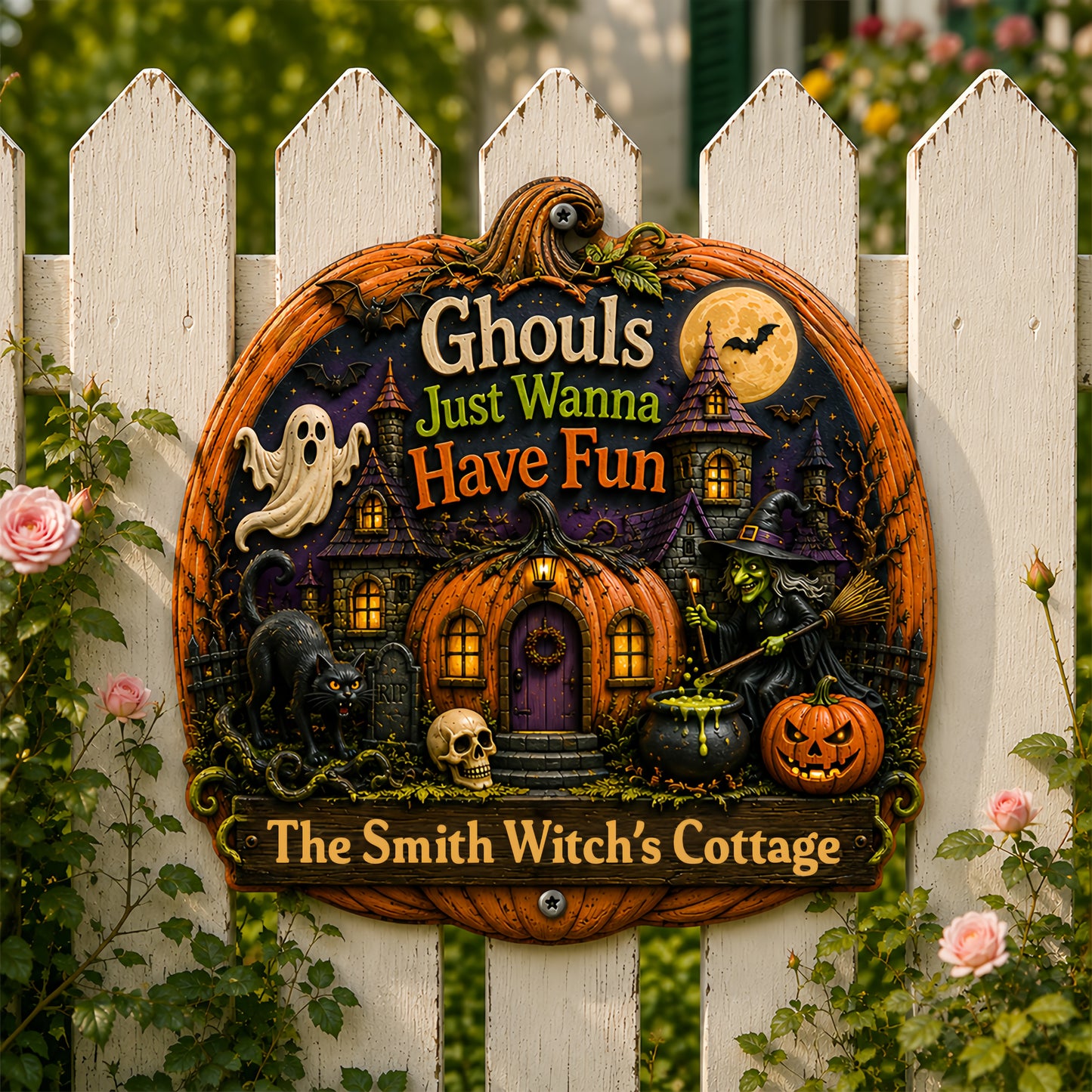 Ghouls Just Wanna Have Fun - Personalized Custom Shaped Metal Sign - Gift For Halloween