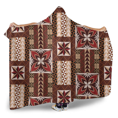 Samoa Hooded Blanket Siapo Pattern Print