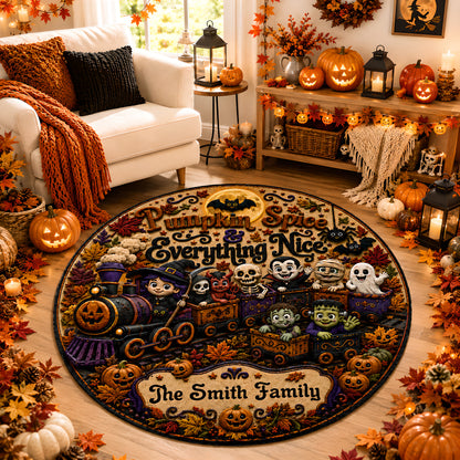 Pumpkin Spice & Everything Nice - Personalized Halloween 3D Custom Shaped Rug