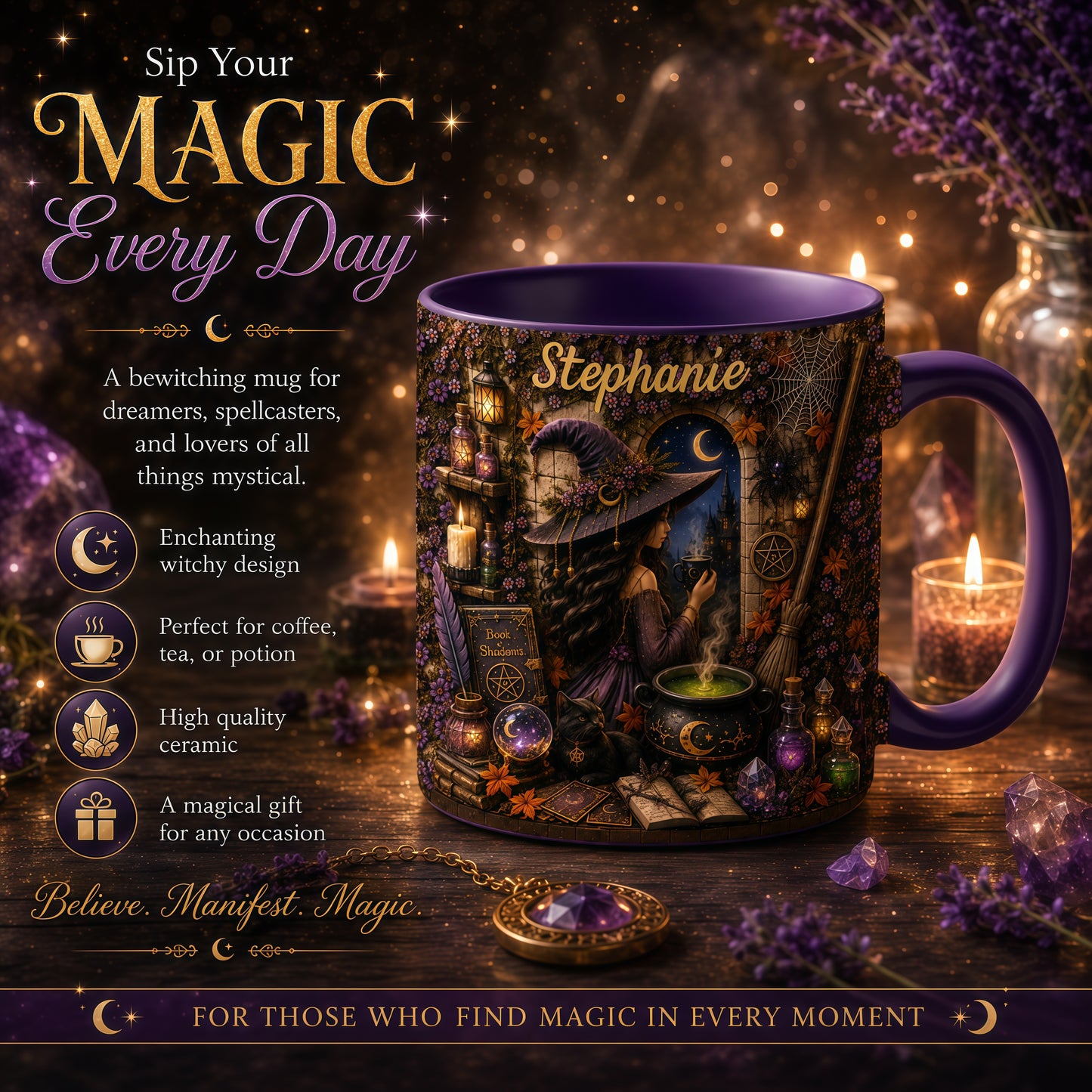 Mystical Witch - Personalized Witchcraft Accent Mug