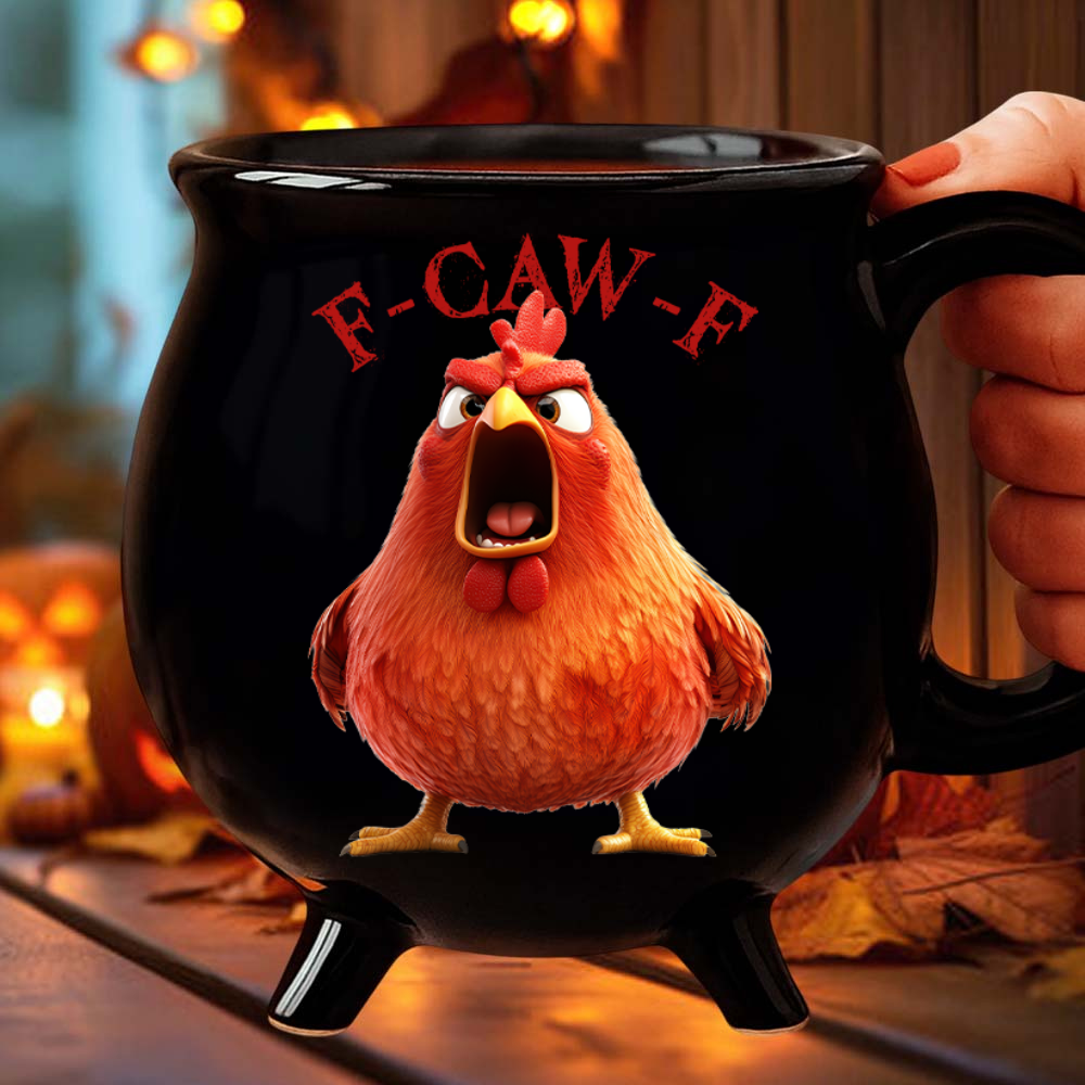 Funny Mug - F-Caw-F Crow Joke - Gift For Family Members, Coworkers, Friends - Personalized Cauldron Coffee Mug