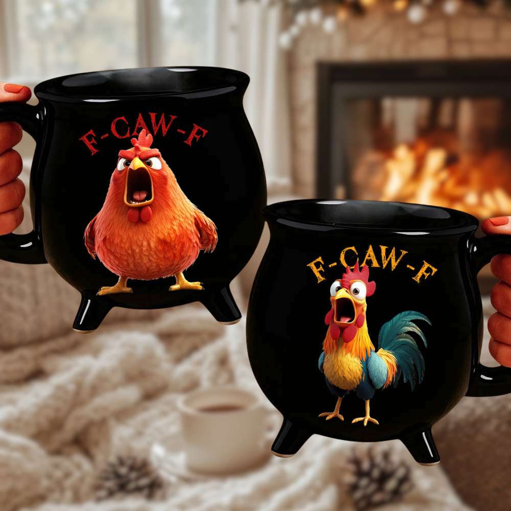 Funny Mug - F-Caw-F Crow Joke - Gift For Family Members, Coworkers, Friends - Personalized Cauldron Coffee Mug