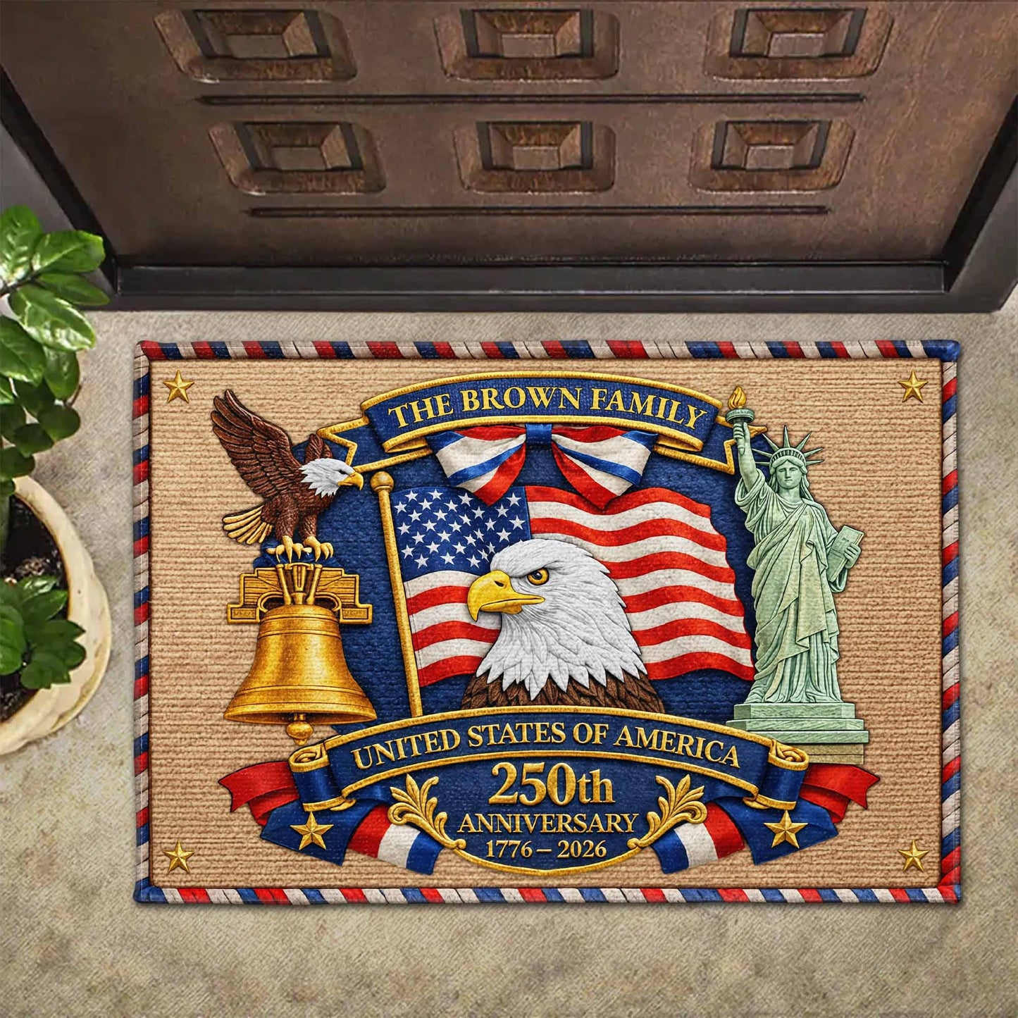 United States Of America - Personalized Doormat - Gift For Family