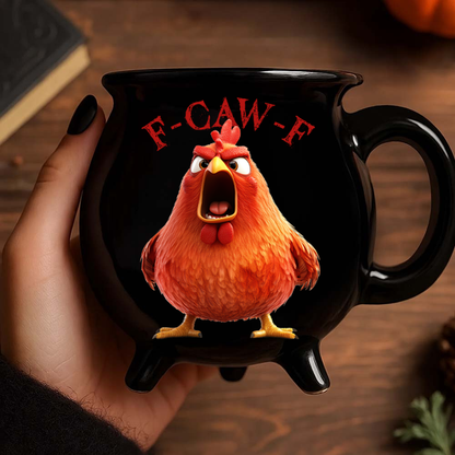 Funny Mug - F-Caw-F Crow Joke - Gift For Family Members, Coworkers, Friends - Personalized Cauldron Coffee Mug