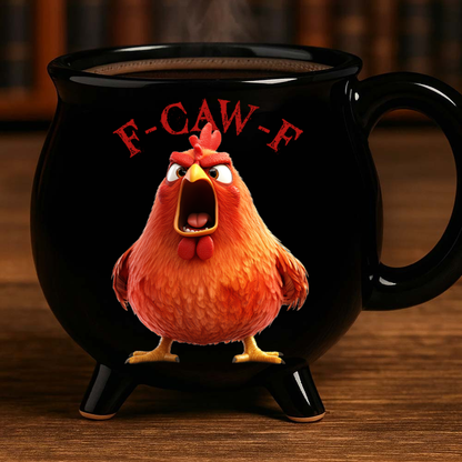 Funny Mug - F-Caw-F Crow Joke - Gift For Family Members, Coworkers, Friends - Personalized Cauldron Coffee Mug