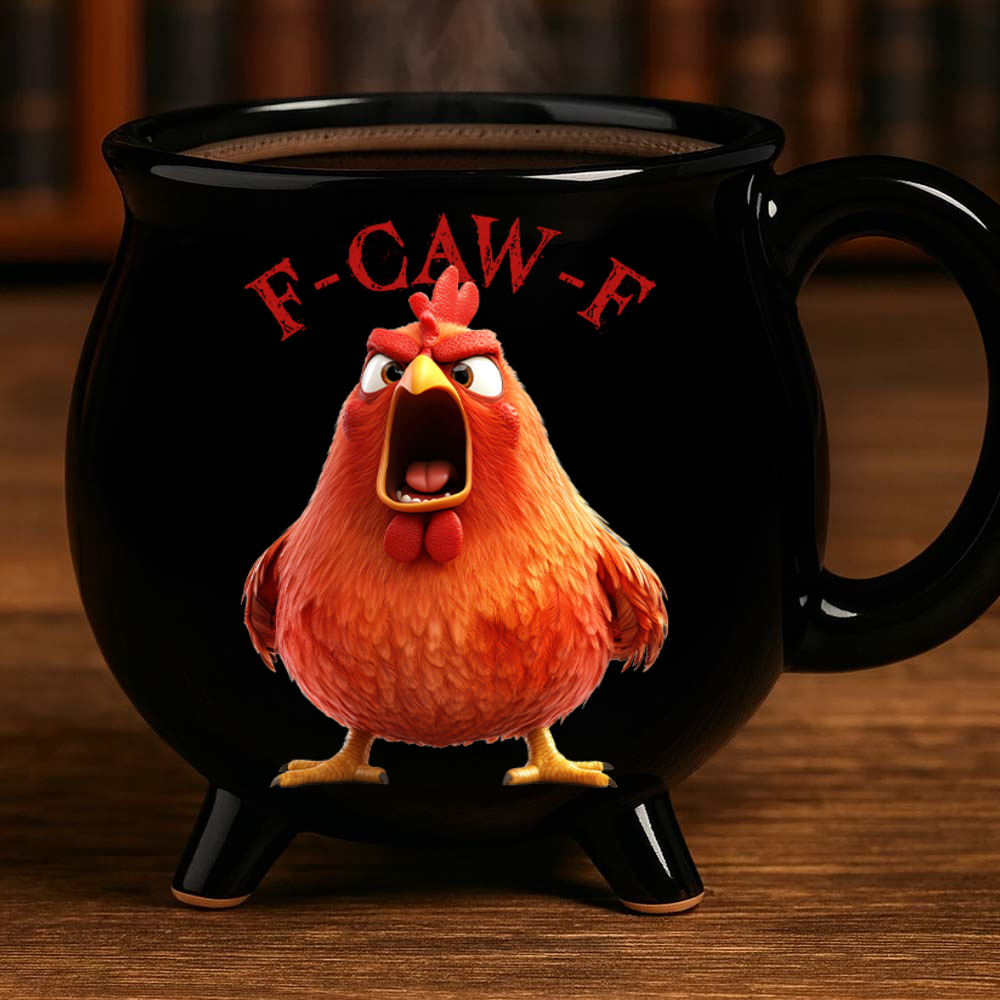 Funny Mug - F-Caw-F Crow Joke - Gift For Family Members, Coworkers, Friends - Personalized Cauldron Coffee Mug