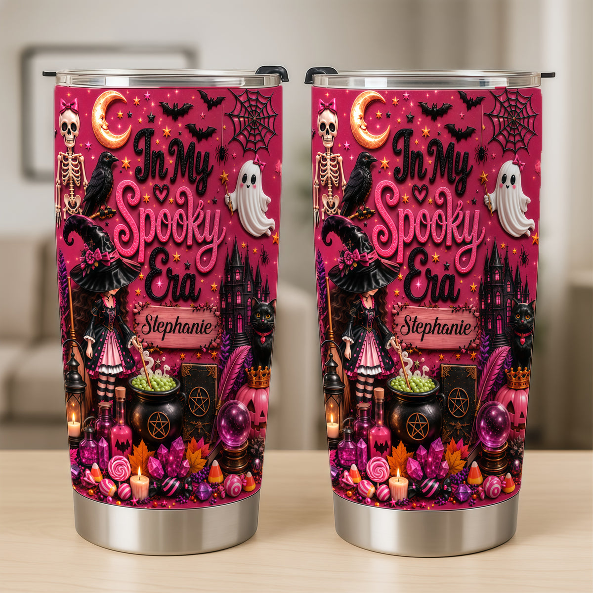 In My Spooky Era - Personalized Pink Halloween Tumbler Cup